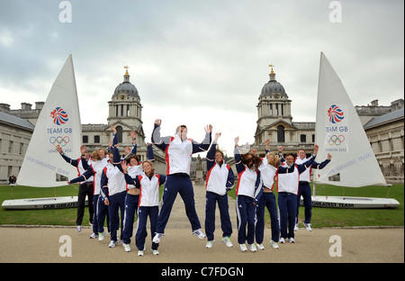 TeamGB annonce les premiers athlètes à être sélectionné pour l'Jeux olympiques de 2012 à Londres. Ancienne école navale. Greenwich. Londres Banque D'Images