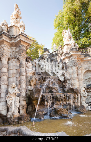 Baignoire (Nymphenbad) nymphe fontaines au Palais Zwinger - Dresde, Saxe, Allemagne, Europe Banque D'Images