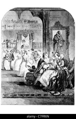 Première interview du prince charles avec la princesse Henrietta Maria France reine consort Angleterre Écosse Irlande épouse le roi Banque D'Images