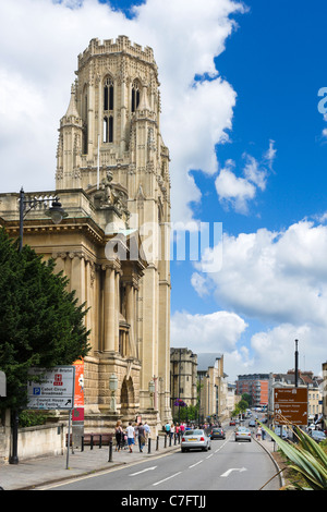 L'Édifice commémoratif de testaments en regardant vers la rue Park, Université de Bristol, Queen's Road, Clifton, Bristol, Avon, Royaume-Uni Banque D'Images