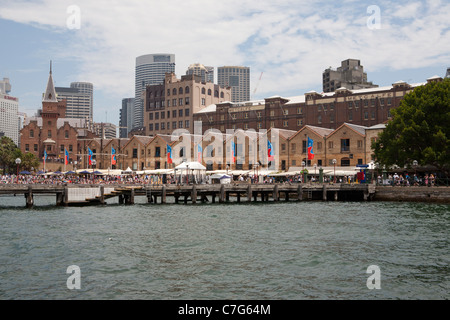 Campbells Cove restaurants, The Rocks, Sydney, Australie Banque D'Images