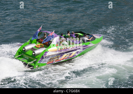 Jet tour en bateau sur le port de Sydney, Australie détail Banque D'Images