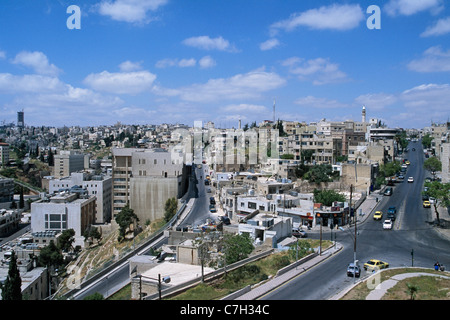 Moyen Orient, la Jordanie, Amman, elevated view de cityscape Banque D'Images