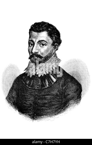 Le Vice-amiral Sir Francis Drake capitaine corsaire anglais navigator slaver ère élisabéthaine politicien Portrait de chevalier Banque D'Images