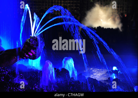 Grandes Eaux nocturnes à Versailles, fontaines live show au château gardens Banque D'Images