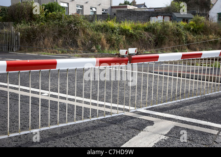 Barrières de passage à niveau fermé gare castlerock irlande du nord uk Banque D'Images