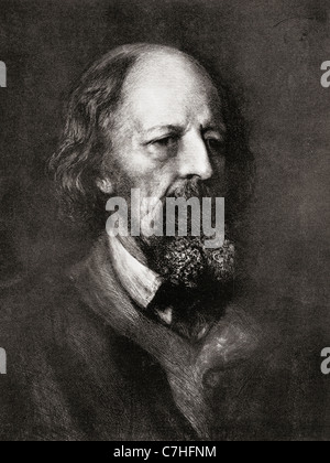 Alfred Tennyson, 1er baron Tennyson, Lord Tennyson, 1809 - 1892. Poète lauréat du Royaume-Uni. Banque D'Images