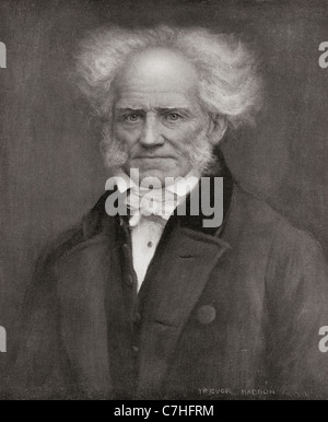 Arthur Schopenhauer, 1788 - 1860. Philosophe allemand. De l'Assemblée annuelle 1910 Bibby publié. Banque D'Images