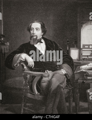 Charles John Huffam Dickens, 1812 - 1870. La romancière anglaise. De l'Assemblée annuelle 1910 Bibby publié. Banque D'Images