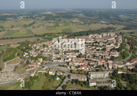 Vues aériennes DE MONTCUQ. MIDI-PYRÉNÉES. FRANCE Banque D'Images