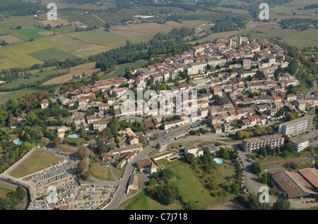 Vues aériennes DE MONTCUQ. MIDI-PYRÉNÉES. FRANCE Banque D'Images