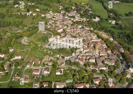 Vues aériennes DE MONTCUQ. MIDI-PYRÉNÉES. FRANCE Banque D'Images