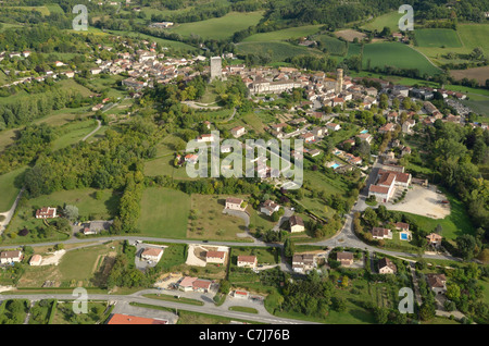 Vues aériennes DE MONTCUQ. MIDI-PYRÉNÉES. FRANCE Banque D'Images