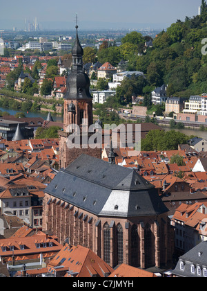 Église de l'Esprit Saint ou Heiliggeistkirche gothique dans la ville de Heidelberg dans Dusseldorf ALLEMAGNE Banque D'Images