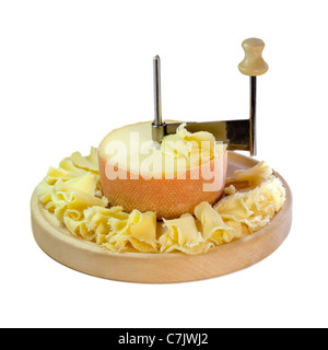 Tête-de-Moine, un semi-durs Swiss, raw, fromage au lait de vache. Charles Lupica Banque D'Images