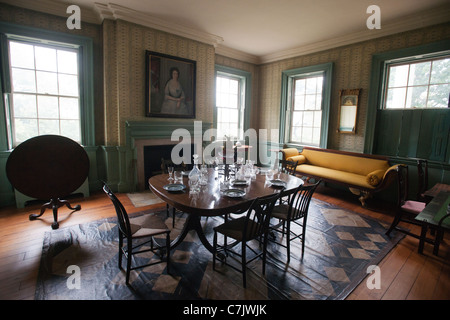 La salle à manger dans le Manoir Morris-Jumel datant de 1765, l'élément central de l'Arrondissement historique terrasse Jumel Banque D'Images