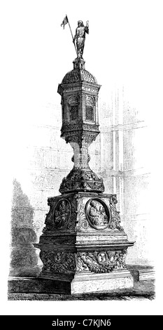 Vieille illustration gravée de la Tente comme une église de San Domenico à Sienne, Toscane, dessin de Charles François Sellier. Banque D'Images