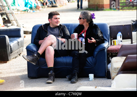 L'expulsion des gens du voyage de Dale Farm, Basildon, Essex, Royaume-Uni. Dans l'attente de résultats d'audience du vendredi 23 septembre2011 Banque D'Images