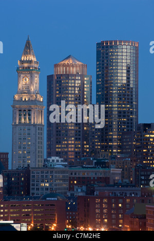 Bâtiments dans une ville, Custom House Tower, Boston, comté de Suffolk, Massachusetts, USA Banque D'Images