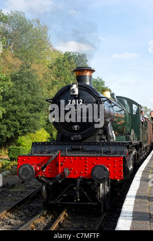 Aucune classe gwr Manor Manor erlestoke 7812 locomotive à vapeur à Bewdley, sur la vallée de la Severn worcestershire railway Banque D'Images