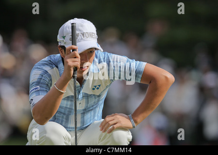 Ryo Ishikawa (JPN) effectue au cours de la Japan Golf Tour 2011 Panasonic ouvert. Banque D'Images