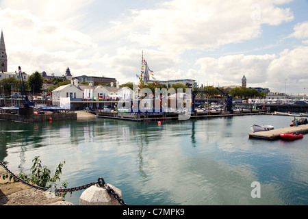 Le port de Dun Laoghaire, Dublin, Irlande Banque D'Images