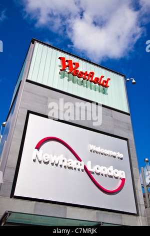 Panneau de bienvenue à Westfield Stratford city Banque D'Images