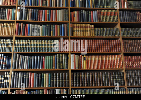 Livres de bibliothèque sur des étagères uk Banque D'Images