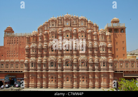 L'avant du Hawa Mahal ou Palais des Vents Jaipur Rajasthan Inde Banque D'Images