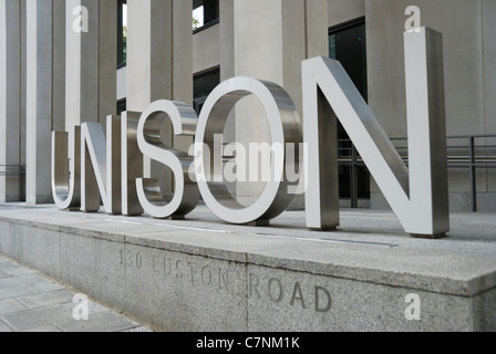 Le siège du syndicat de la fonction publique Unison dans Euston Road, Londres, Angleterre Banque D'Images