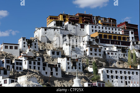 Tikse Gompa, Monastère, Tikse, Tiksey, Thiksey, Thiksay. Thiksey, Ladakh, République de l'Inde. Banque D'Images