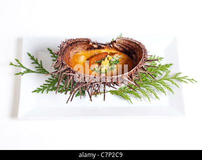 Coquille d'oursin de mer cuits au four Banque D'Images