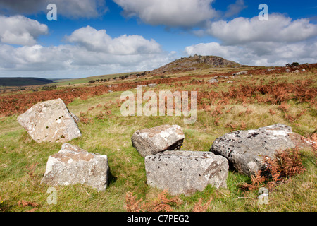 Cheesewring et The Hurlers, Bodmin Moor, Cornwall, UK Banque D'Images