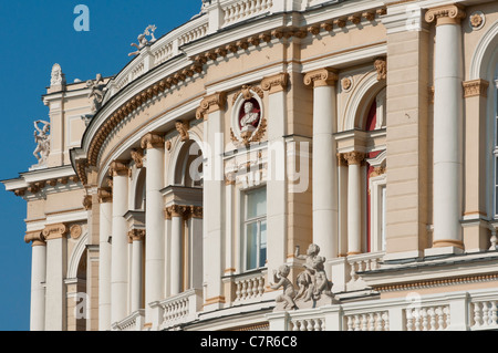 Close up detail de l'Opéra, Odessa, Odessa, Ukraine. Banque D'Images