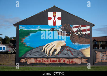 Photo murale loyaliste, Shankill Road, Belfast, Irlande du Nord, Royaume-Uni. Banque D'Images