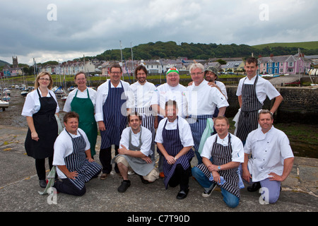 Festival des fruits de mer de la Baie de Cardigan Aberaeron Chefs célèbres West Wales UK Banque D'Images