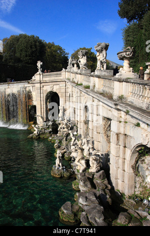 L'Italie, Campanie, le Palais Royal de Caserte, jardin, fontaine d'Éole Banque D'Images