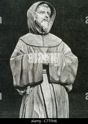 Saint François d'assise (Giovanni Francesco di Bernardone (1181/1182-1226) . Frère catholique et prédicateur. Banque D'Images