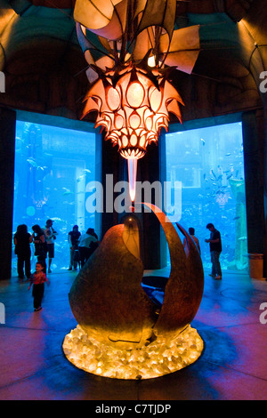 Dubaï, Émirats arabes unis, l'aquarium de l'Atlantis Palm Hotel Banque D'Images