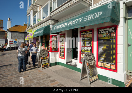 Cornish Pasty Shop à St Ives, Cornwall, UK. Banque D'Images