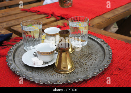 Restaurant situé dans un café turc, Pociteli, Bosnie-Herzégovine Banque D'Images