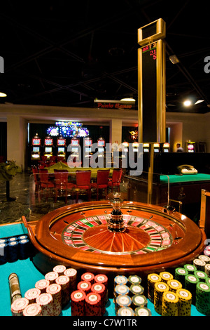 L'Italie, Val D'Aoste, Saint Vincent, table de roulette dans le casino Banque D'Images