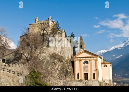 L'Italie, vallée d'Aoste, Château Saint-Pierre Banque D'Images