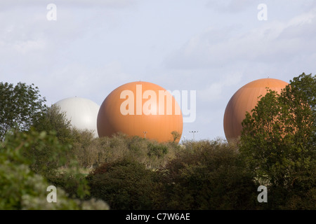 Les dômes géodésiques Croughton RAF radar sur Paysage scanners Banque D'Images