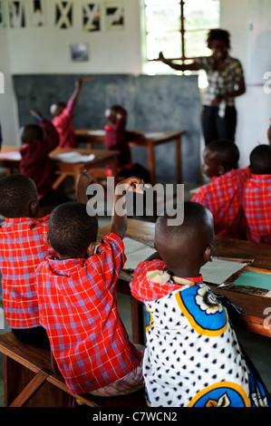 Les jeunes enfants d'une école maternelle, la Tanzanie, Canberra. Banque D'Images