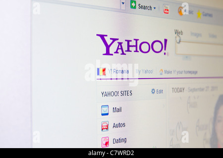 Sur l'écran du moniteur, site web Yahoo ! Banque D'Images
