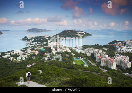 Sur le sentier de randonnée homme à Stanley, l'île de Hong Kong, Hong Kong, Chine Banque D'Images
