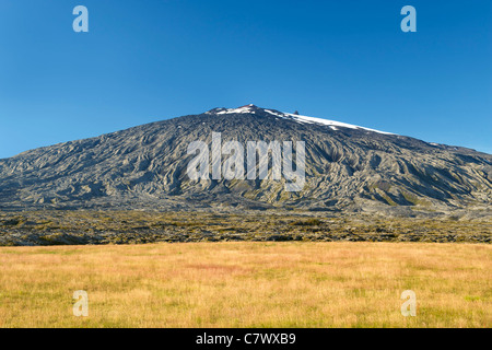 (1446m) de snæfellsjökull dans le nord-ouest du Parc National de Snæfellsjökull de Reykjavik en Islande de l'ouest. Banque D'Images