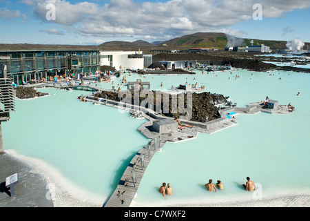 Le Blue Lagoon, près de Reykjavik en Islande. Banque D'Images