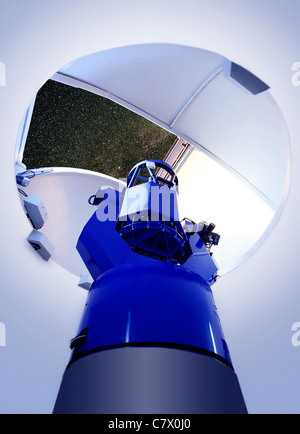 Télescope de l'observatoire astronomique du ciel nocturne à l'intérieur Banque D'Images